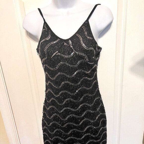 Pixiemain Women's 1920's Flapper Fringe Sequin Party Mini Dress-Sz XS-Black - Picture 5 of 15